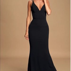 All this Allure Black Strappy Backless Mermaid Maxi Dress